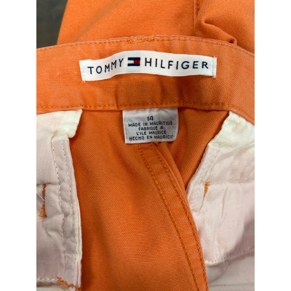 Tommy Hilfiger Womens Orange Cotton Pants Size 14 Made In Mauritius