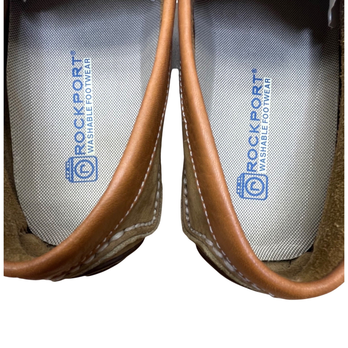 Rockport Men’s Tan/Brown Leather Washable Fast Approach Loafers Size 8.5M