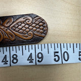Vintage Tooled Leather Belt With Floral & Star Design