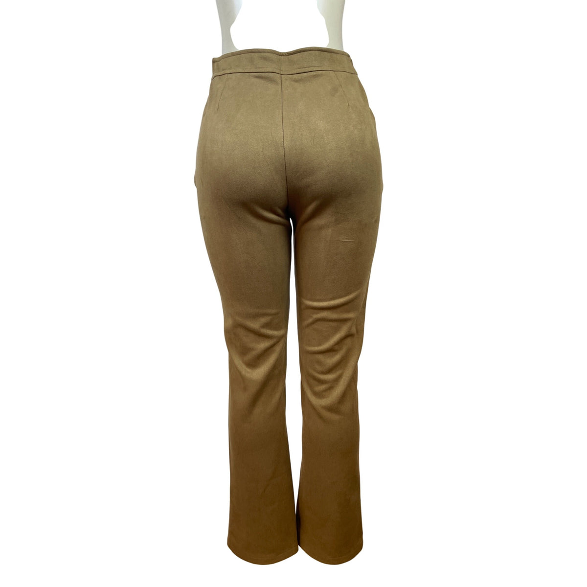 Threadbare Women's Brown Faux Suede Slim-Fit Pants With Front-Slits Sz 4