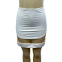 Akira White Mini Skirt With Sheer Mesh Panels & Back Zipper Sz L