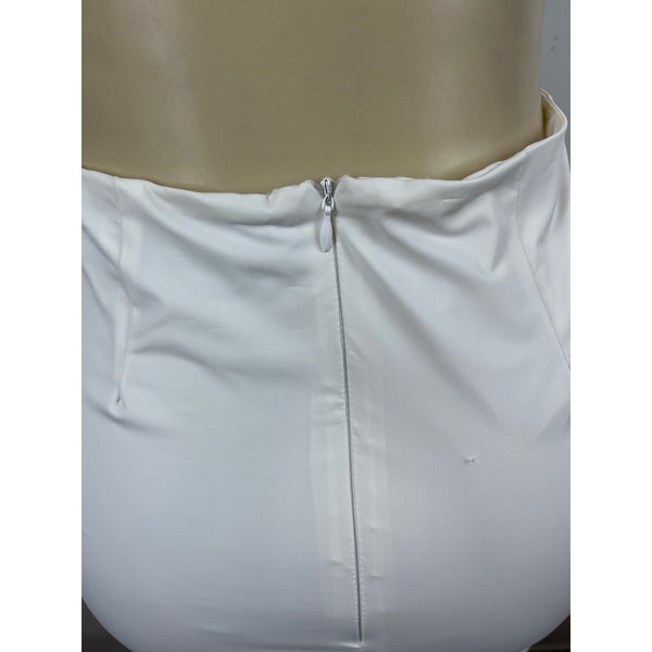 Akira White Mini Skirt With Sheer Mesh Panels & Back Zipper Sz L