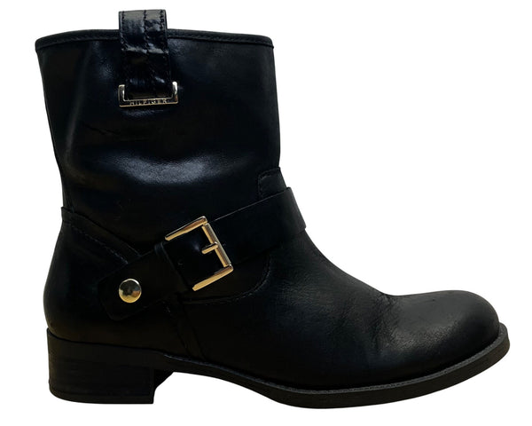 Tommy Hilfiger Women’s Black Leather Strap Buckle “Fate” Ankle Boots Size 9M