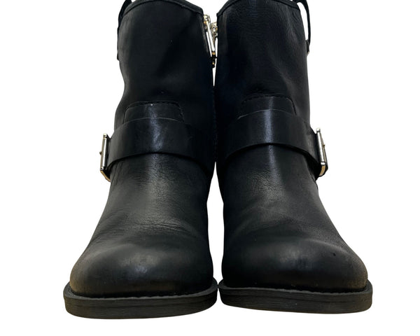 Tommy Hilfiger Women’s Black Leather Strap Buckle “Fate” Ankle Boots Size 9M