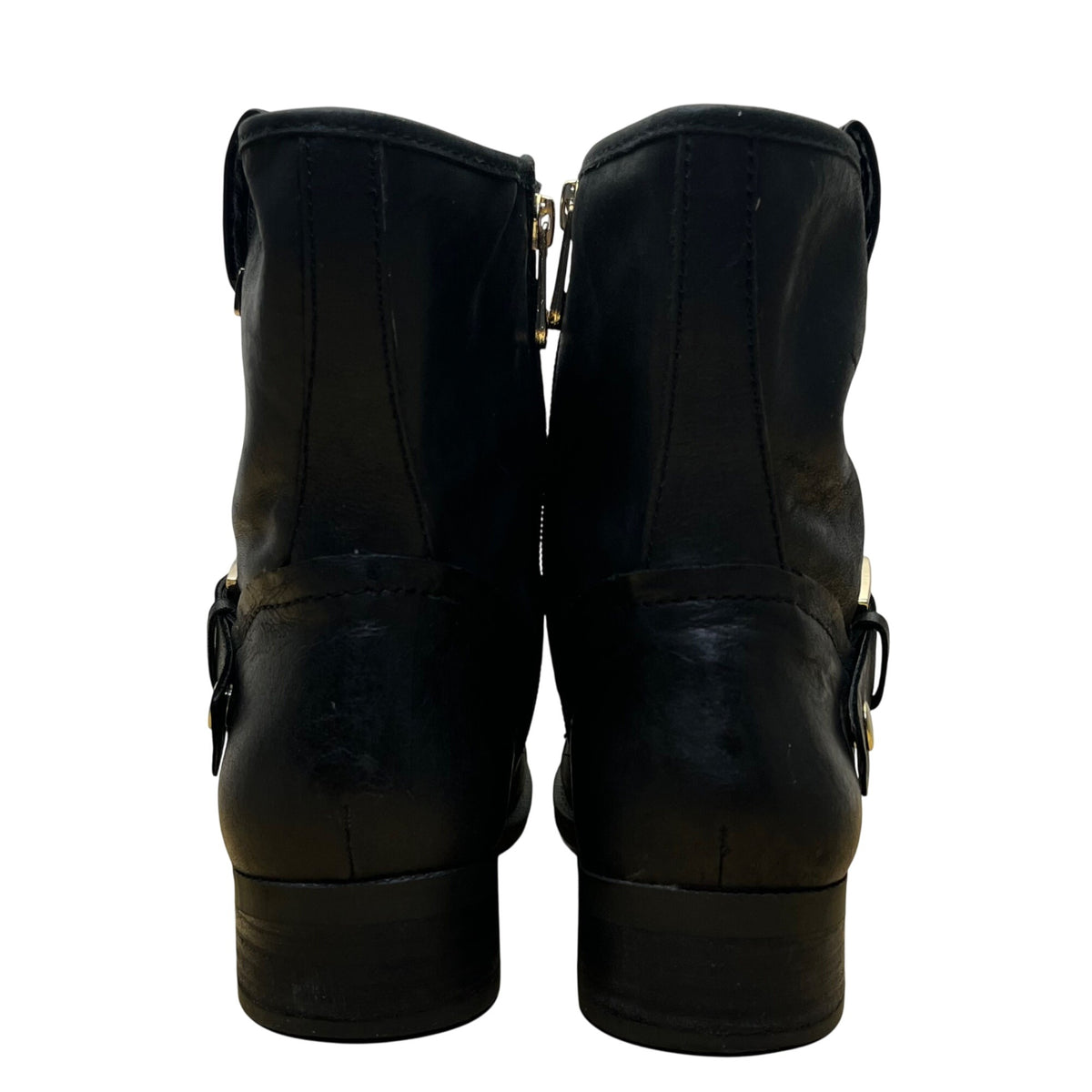 Tommy Hilfiger Women’s Black Leather Strap Buckle “Fate” Ankle Boots Size 9M