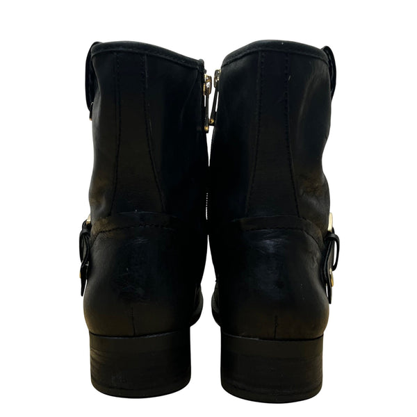 Tommy Hilfiger Women’s Black Leather Strap Buckle “Fate” Ankle Boots Size 9M