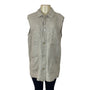 Classiques Entier Beige Linen Sleeveless Button-Up With Pockets Womens Vest Sz M
