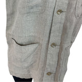 Classiques Entier Beige Linen Sleeveless Button-Up With Pockets Womens Vest Sz M