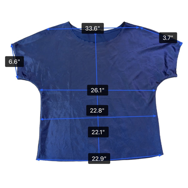 My-Bodhi Women’s Navy Satin Silk Shirt & Pants Set Loose Fit Chic  Sz L/XL