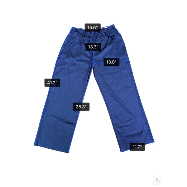 My-Bodhi Women’s Navy Satin Silk Shirt & Pants Set Loose Fit Chic  Sz L/XL