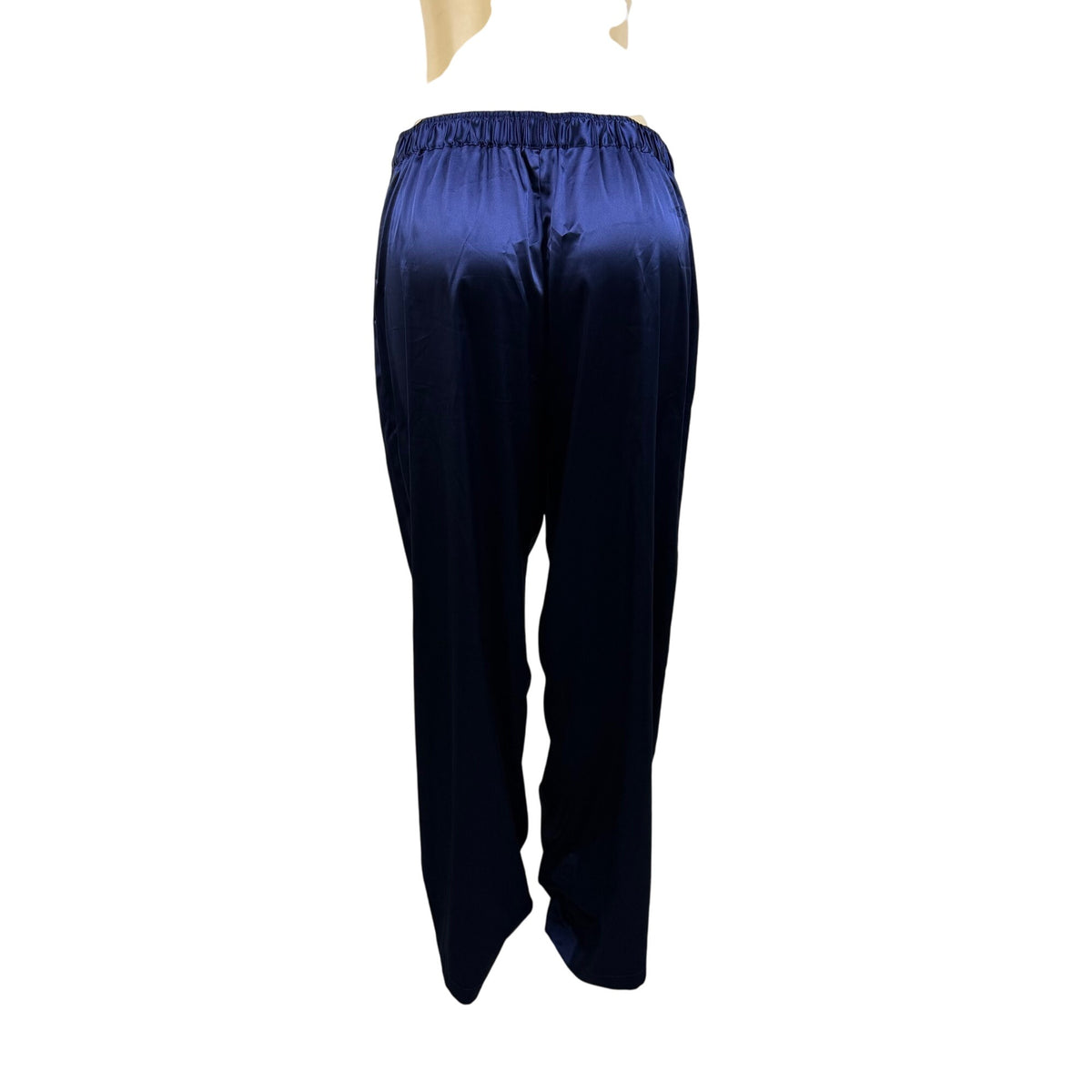 My-Bodhi Women’s Navy Satin Silk Shirt & Pants Set Loose Fit Chic  Sz L/XL
