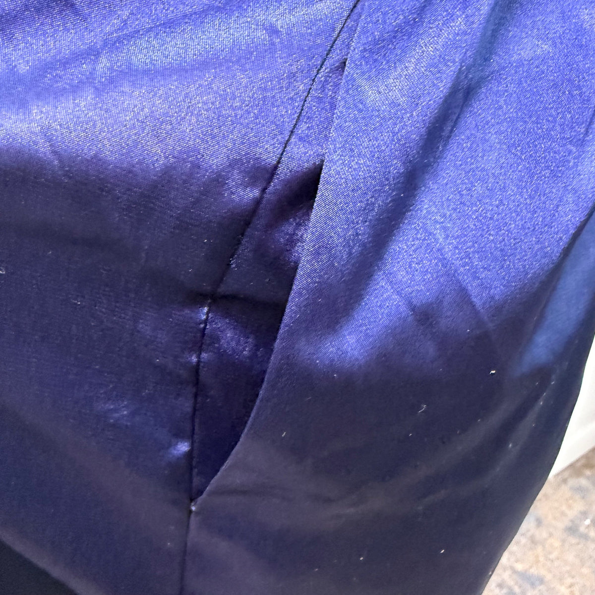 My-Bodhi Women’s Navy Satin Silk Shirt & Pants Set Loose Fit Chic  Sz L/XL