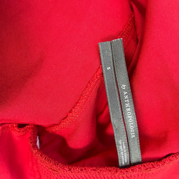 Anthropologie Womens Red Halter Midi Dress With Side Slit Size S