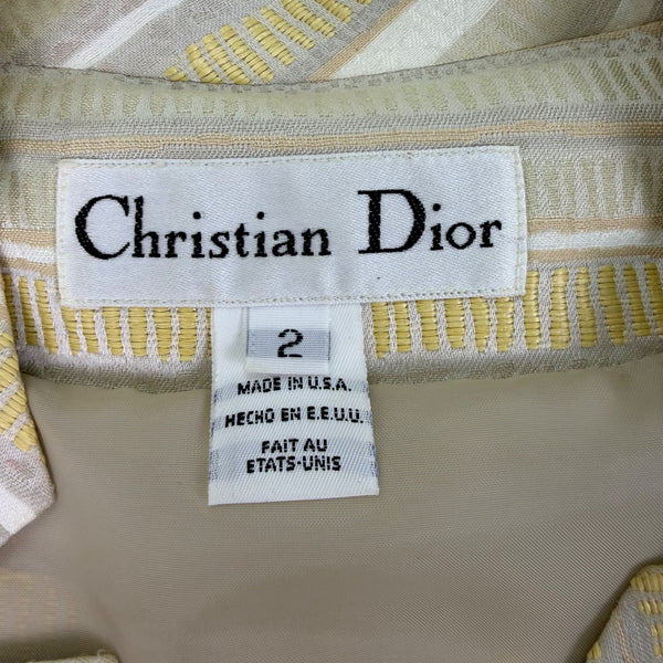 Christian Dior Women’s Yellow & White Stripe Blazer & Skirt Set Size 2
