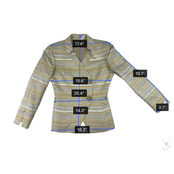 Christian Dior Women’s Yellow & White Stripe Blazer & Skirt Set Size 2