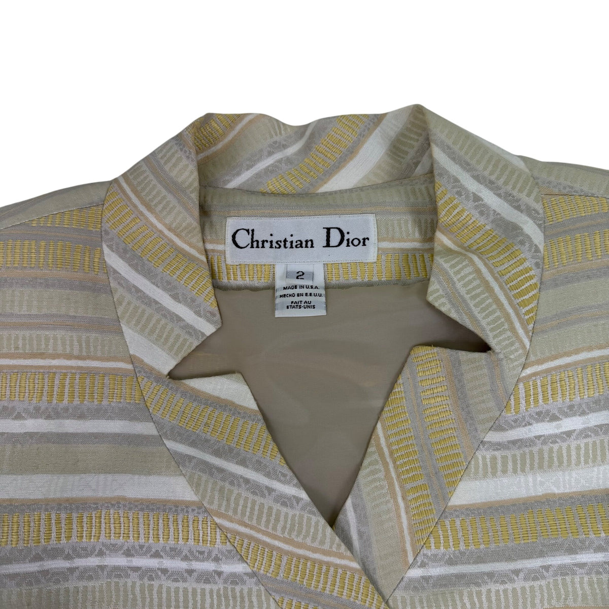 Christian Dior Women’s Yellow & White Stripe Blazer & Skirt Set Size 2