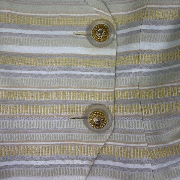 Christian Dior Women’s Yellow & White Stripe Blazer & Skirt Set Size 2