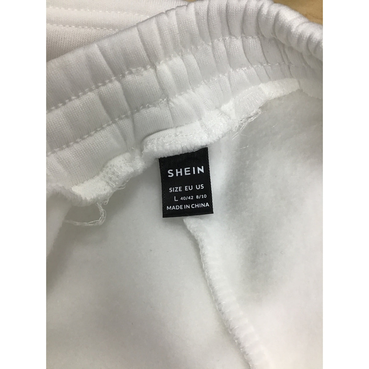 Shein Womens White Fleece-Lined Casual Elastic Waist Shorts Size Large