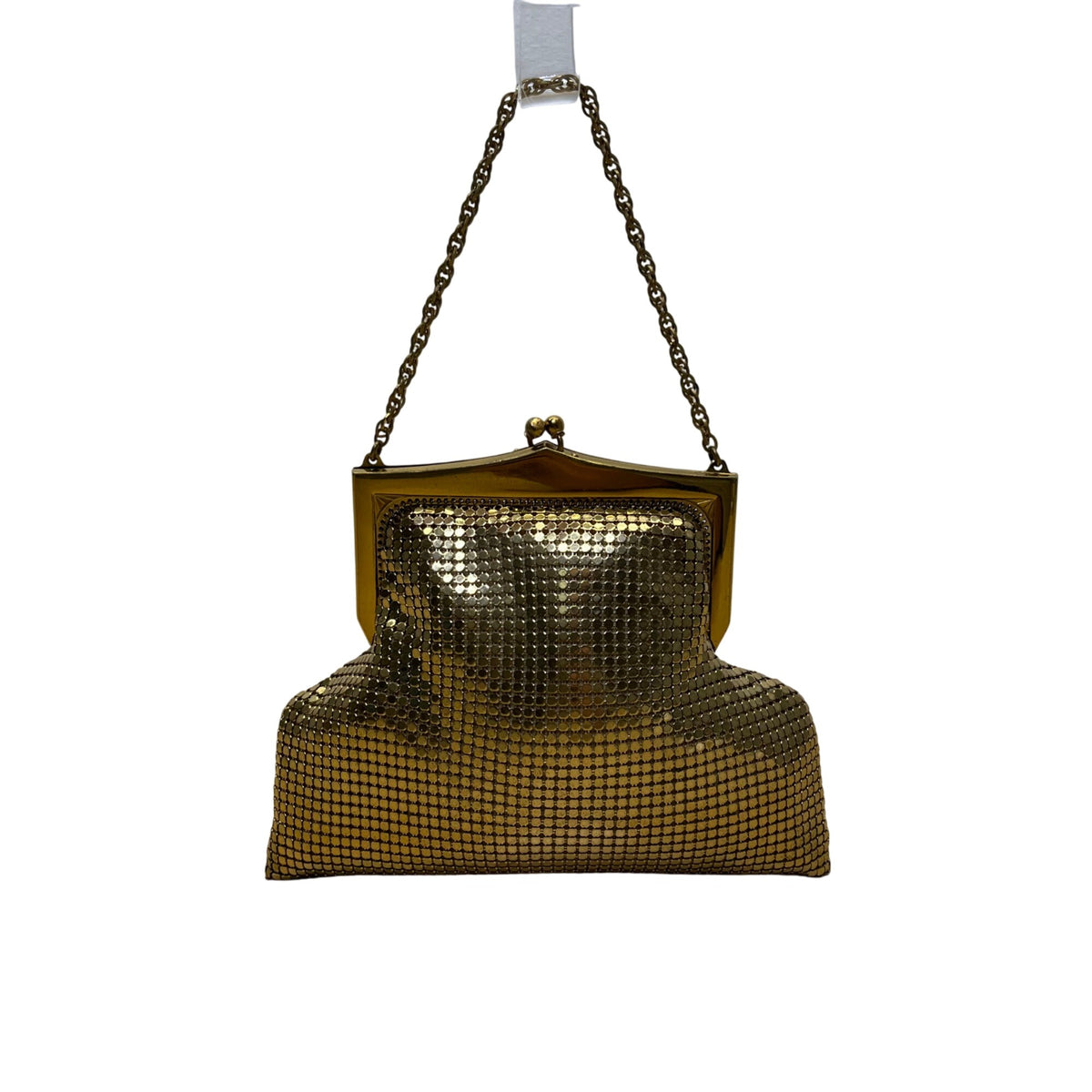 Vintage Whiting & Davis Co Women’s Gold Mesh Chain Handle Clutch Bag Sz S