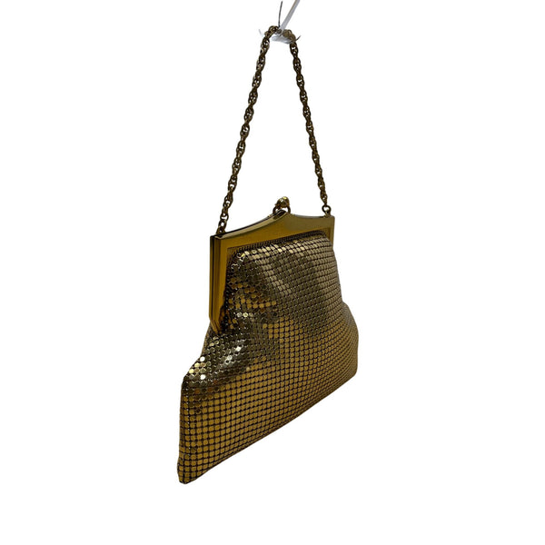 Vintage Whiting & Davis Co Women’s Gold Mesh Chain Handle Clutch Bag Sz S