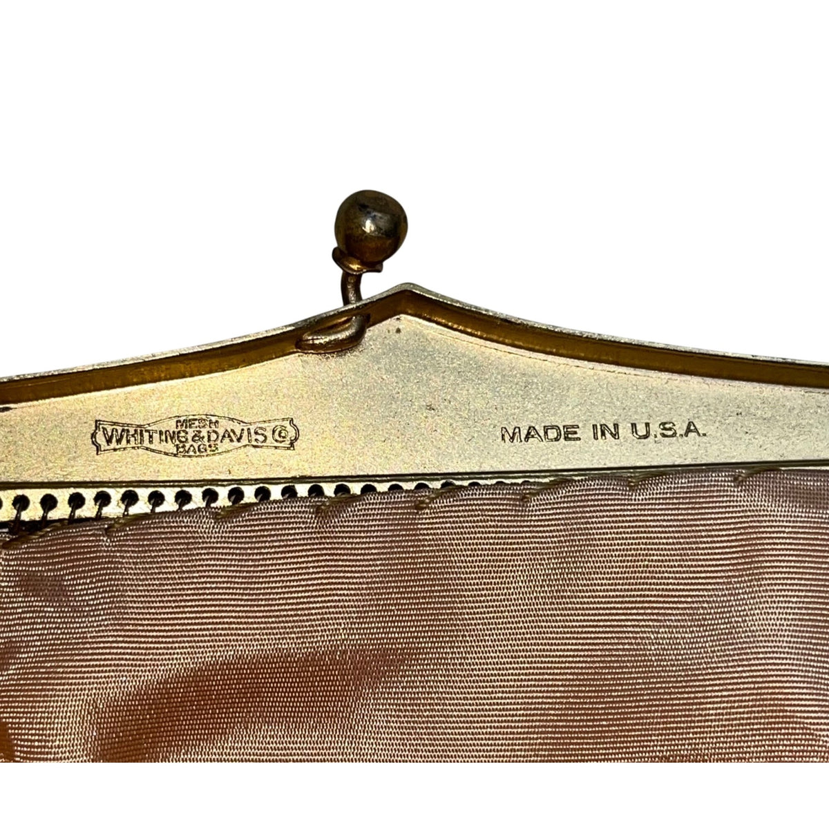 Vintage Whiting & Davis Co Women’s Gold Mesh Chain Handle Clutch Bag Sz S