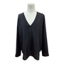J.Crew Womens Black Long Sleeve V-Neck Blouse Size XL