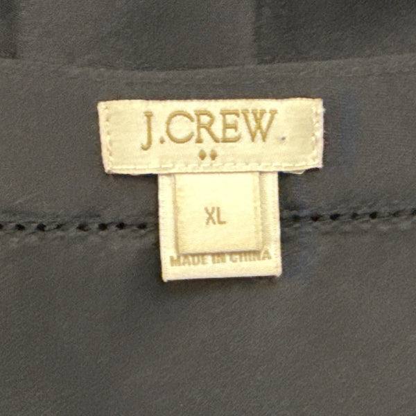 J.Crew Womens Black Long Sleeve V-Neck Blouse Size XL