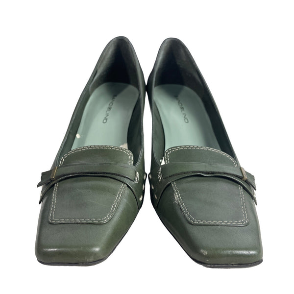 Bandolino Women's Dark Green Leather Tannis Loafers Pumps Sz 8 - Original Box