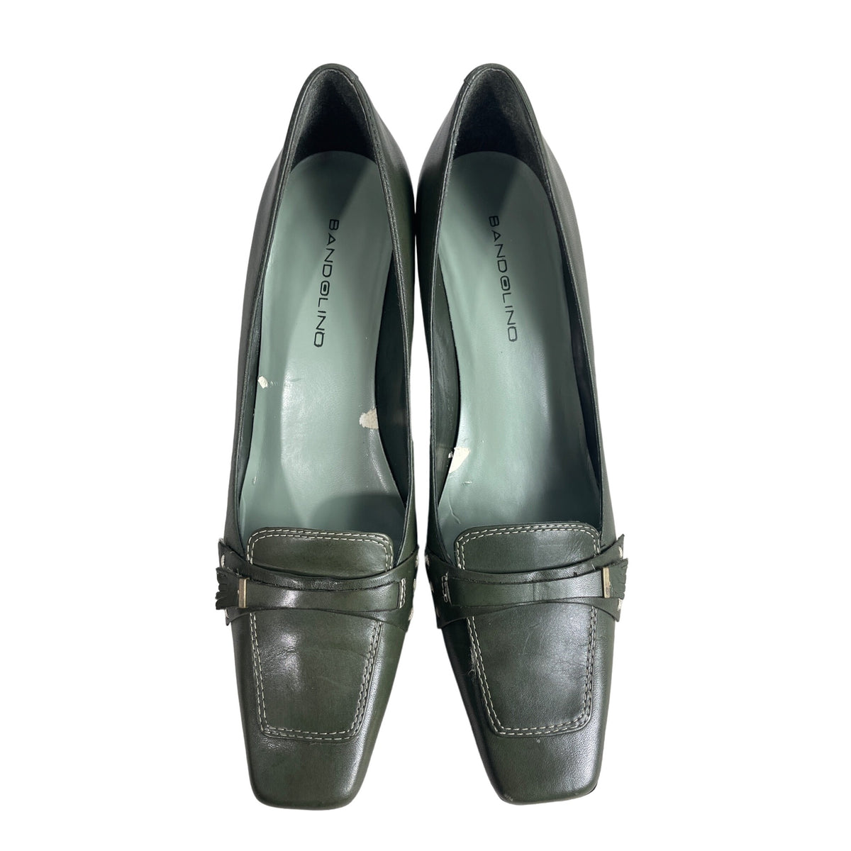 Bandolino Women's Dark Green Leather Tannis Loafers Pumps Sz 8 - Original Box