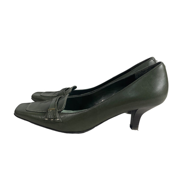 Bandolino Women's Dark Green Leather Tannis Loafers Pumps Sz 8 - Original Box