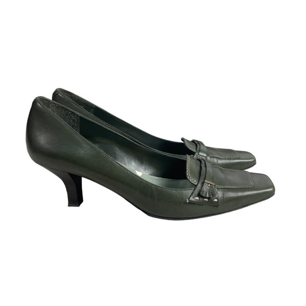 Bandolino Women's Dark Green Leather Tannis Loafers Pumps Sz 8 - Original Box