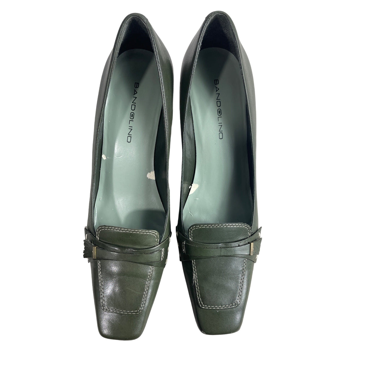 Bandolino Women's Dark Green Leather Tannis Loafers Pumps Sz 8 - Original Box