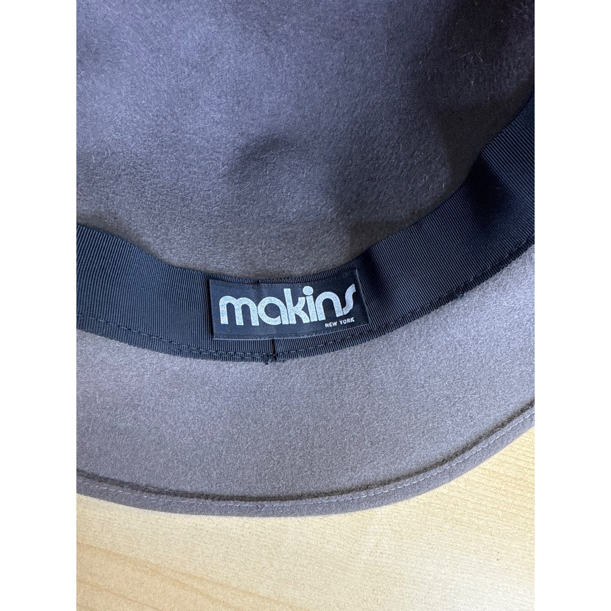 Makins New York Womens Brown Wool Hat With Plaid Band Detail Wide Brim Fedora Style