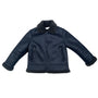 Zara Boys Black Shearling Collar Faux Leather Fleece Jacket With Zipper Sz 6