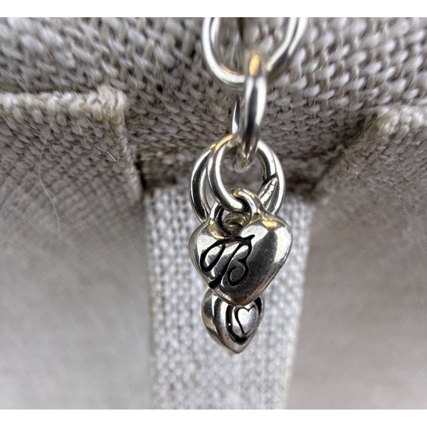 Elegant Silver Tone Heart Pendant Necklace With Decorative Beads Women
