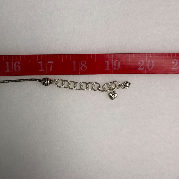 Elegant Silver Tone Heart Pendant Necklace With Decorative Beads Women