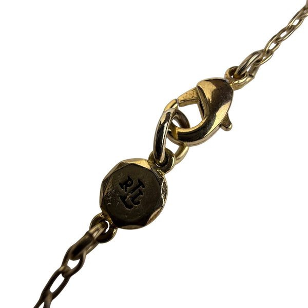 Ralph Lauren Womens Gold Tone Necklace With Pink & Pearl Beads