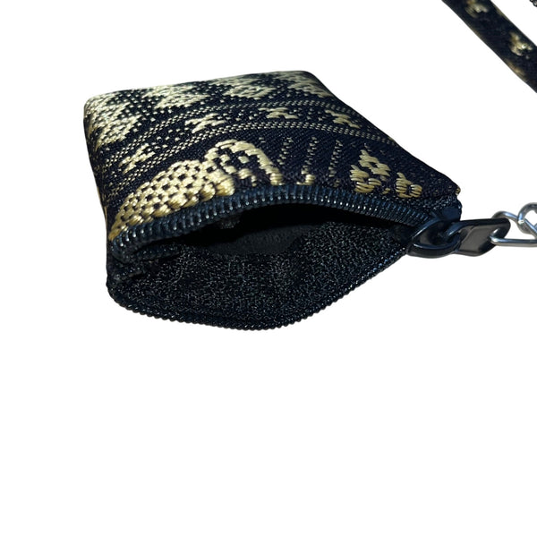 Handmade Women’s Black & Gold Elephant Pattern Tote Bag With Small Purse