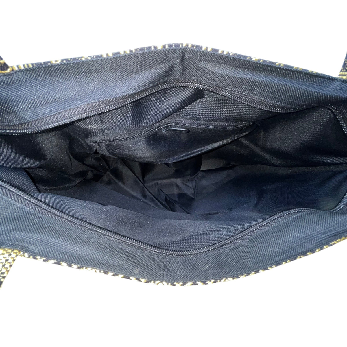 Handmade Women’s Black & Gold Elephant Pattern Tote Bag With Small Purse