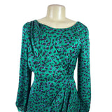 Shorkanna Green & Purple Animal Print Long Sleeve Mini Dress Sz 0