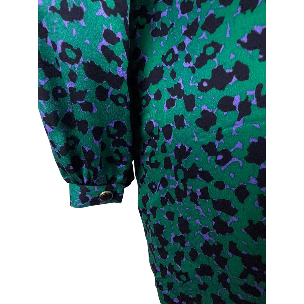 Shorkanna Green & Purple Animal Print Long Sleeve Mini Dress Sz 0