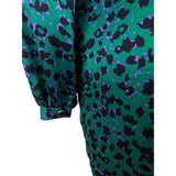Shorkanna Green & Purple Animal Print Long Sleeve Mini Dress Sz 0