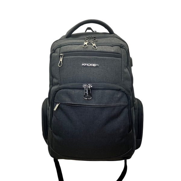 Kroser Unisex Charcoal USB Charging Water-Resistant Travel Laptop Backpack