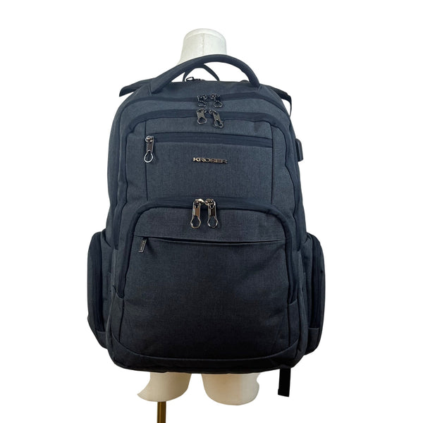 Kroser Unisex Charcoal USB Charging Water-Resistant Travel Laptop Backpack