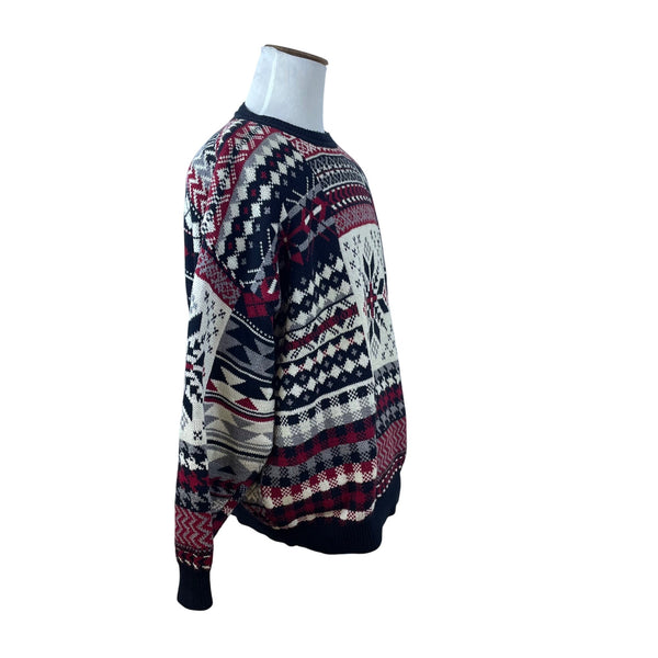 Vintage Woods & Gray Men’s Red/Black Snowflake Knit Sweater Coziest Fit Size 2X