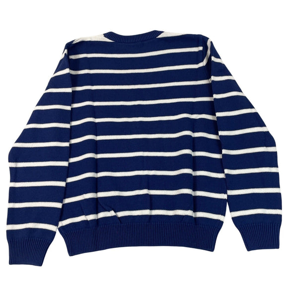 Appleseeds Blue & White Striped Crewneck Sweater Size M - New