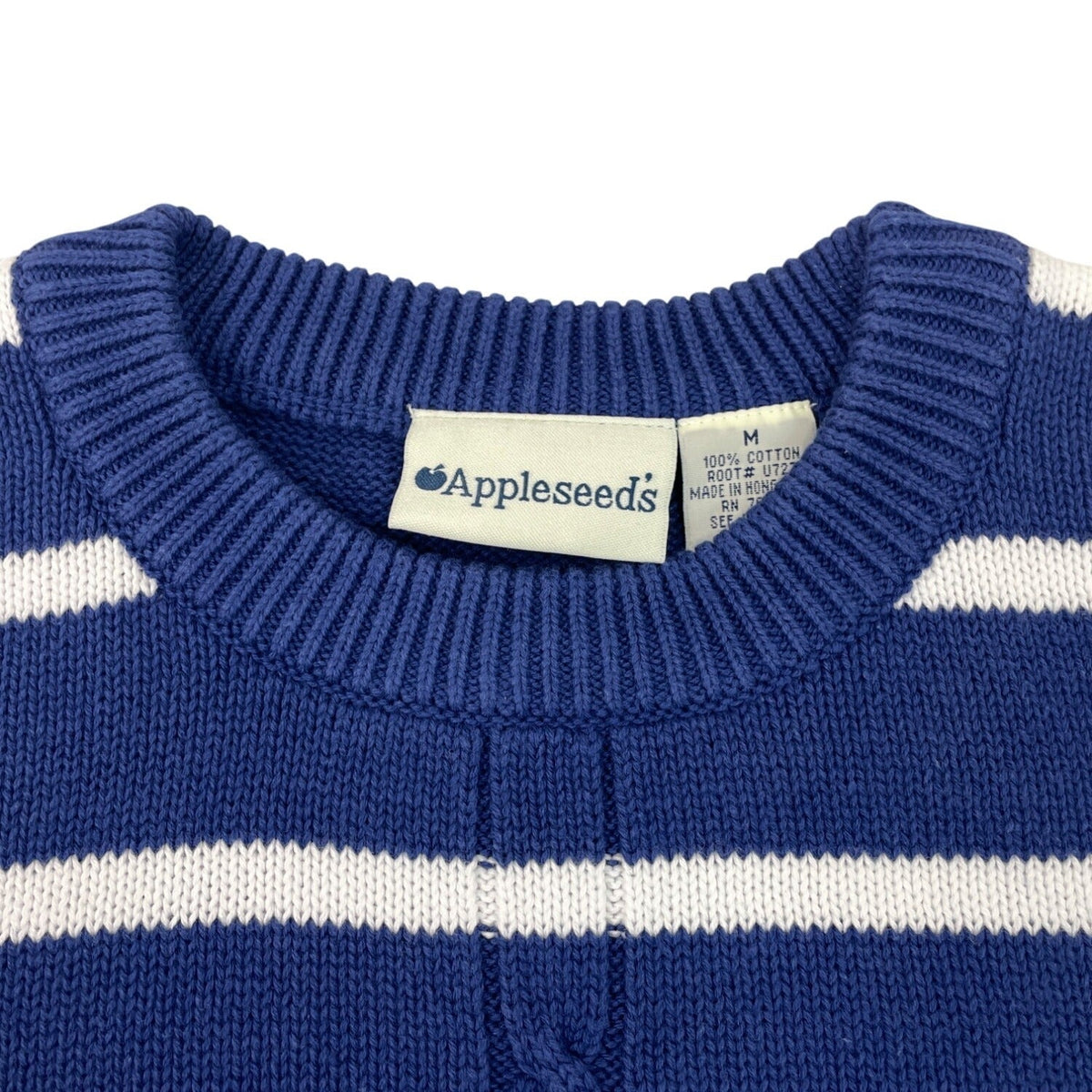 Appleseeds Blue & White Striped Crewneck Sweater Size M - New