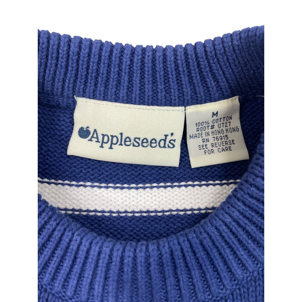 Appleseeds Blue & White Striped Crewneck Sweater Size M - New