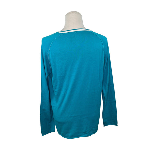 American Rag Mens Teal Long Sleeve V-Neck Shirt Relaxed Fit Sz XL- New