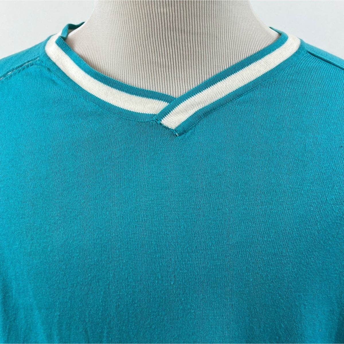 American Rag Mens Teal Long Sleeve V-Neck Shirt Relaxed Fit Sz XL- New